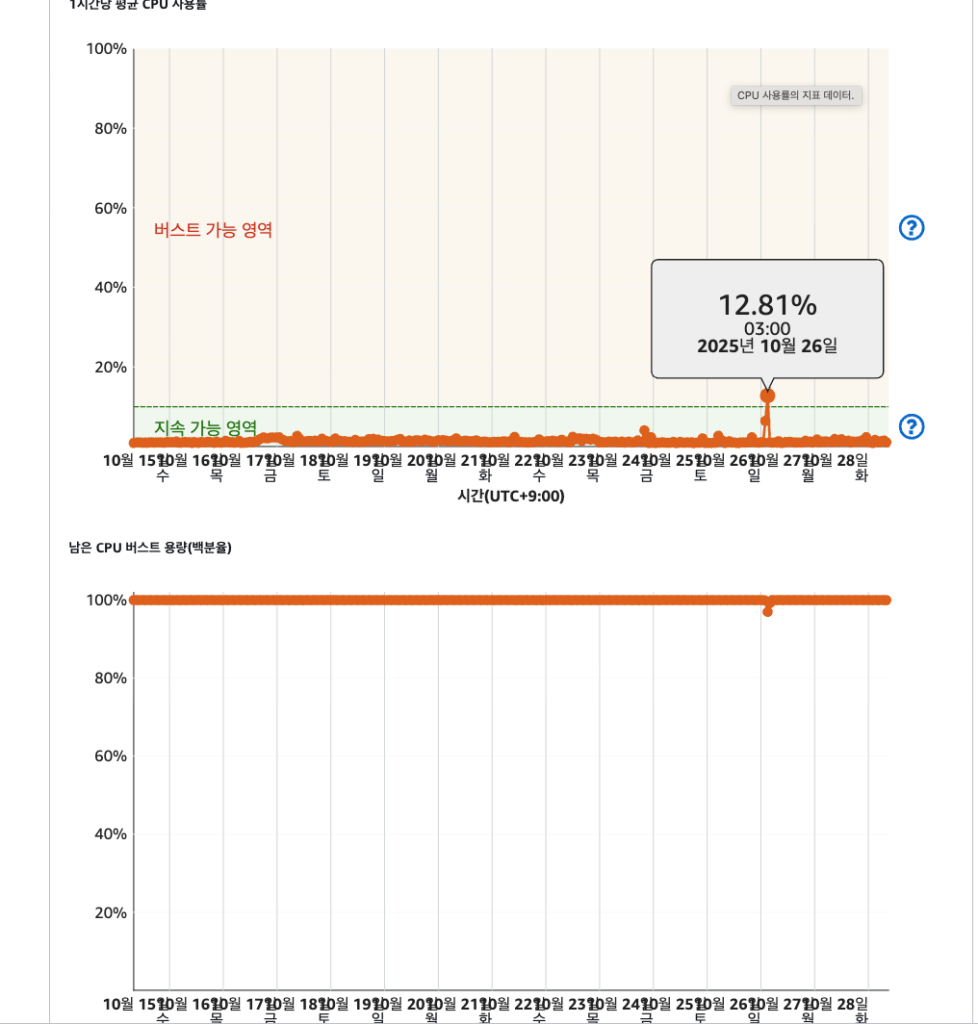 Lightsail CPU 사용률 급증과 버스트 급감 (워드프레스, 우커머스) - 개발자 남인식 Lab.